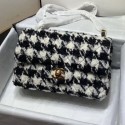 Replica High Quality Chanel Houndstooth Tweed Small Flap Bag Black/White 2019 Collection CE02555