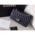 Replica High Quality Chanel original quality Medium Classic Flap Bag 1112 black in caviar Leather with silver Hardware CE00906