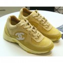 Replica Top Chanel Suede Calfskin Sneakers G34360 Yellow 2019 CE03662