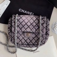 AAAAA Chanel Quilted Denim Small Flap Bag Light Gray 2020 Collection CE03594