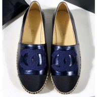 Chanel Stitching CC Logo Espadrilles Blue CE02713