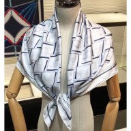 Replica Chanel All Over CC Logo Scarf 90x90cm Blue 2019 CE03495