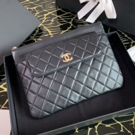 Replica Chanel Quilted Lambskin Flap Case Pouch AP1189 Black 2020 Collection CE01402
