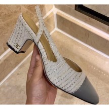 AAA Chanel Heel 6.5cm Slingbacks G31318 Tweed 05 2020 CE01891