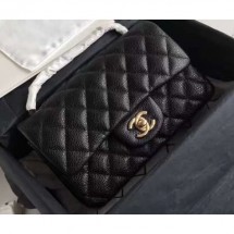 Best Chanel Original Quality Small Classic Flap Bag 1116 in Caviar Leather Black with Gold Hardware CE03967