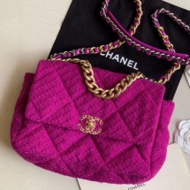 Chanel 19 Tweed Large Flap Bag AS1161 Purple 2019 Collection CE03003