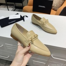Chanel Calfksin Chain Charm Loafers G36420 Beige 2020 Collection CE02022