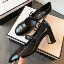 Chanel Calfskin Mid-Heel Mary Janes Ballerinas Pump Black 2019 Collection CE02925