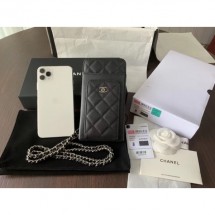 chanel caviar leather classic clutch with chain black with silver hardware 2020 CE01948