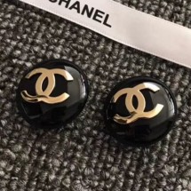 Chanel CC Round Stud Clip-on Earrings Black 2019 Collection CE04040