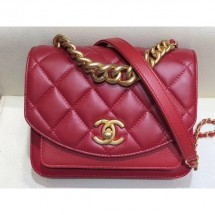 Chanel Chain Handle Mini Flap Bag AS0784 Red 2019 CE02167