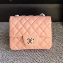 Chanel Classic Flap Mini Bag A1115 in Lambskin Leather Pink with Silver Hardware CE03358