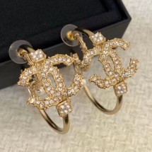 Chanel Crystal CC Pearl Hoop Earring 2019 Collection CE01504