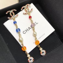 Chanel Glass Pearl Long Earrings AB3108 Multicolor 2019 Collection CE03477