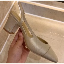Chanel Heel 6.5cm Slingbacks G31318 Gold 2020 CE02336