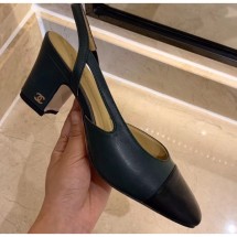 Chanel Heel 6.5cm Slingbacks G31318 Navy Blue/Black 2020 CE02173