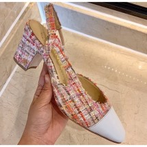 Chanel Heel 6.5cm Slingbacks G31318 Tweed 16 2020 CE01602