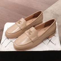 Chanel Lambskin Chain Leather Trim Loafers Apricot 2019 Collection CE02595