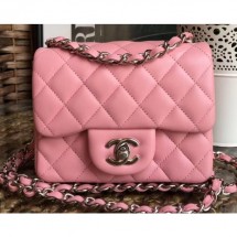 Chanel Lambskin Mini Classic Flap Bag A1115 Pink CE04211