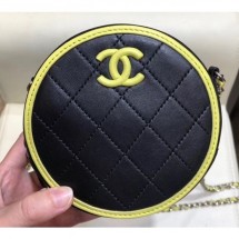 Chanel Lambskin Round Clutch With Chain Bag AP0060 Black 2019 CE01814