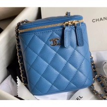 Chanel Mini Vanity with Classic Chain Bag AP1466 Caviar Leather Blue 2020 CE01260