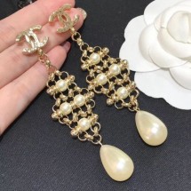 Chanel Pearl Chain Long Earrings 2020 Collection CE01900