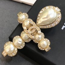 Chanel Pearl Crystal Cross Brooch 2019 Collection CE03188