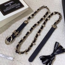 Chanel Pearl Leather Chain Belt AA0594 Black 2019 Collection CE01113