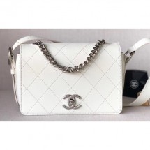 Chanel Quilted Flap Bag with Adjustable Strap AS0574 White 2019 CE03572