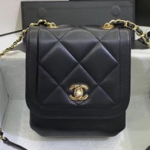 Chanel Quilted Lambskin Vertical Flap Bag AS1895 Black 2020 Collection CE02115