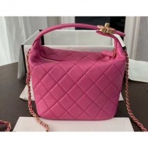 Chanel Quilted Large Hobo Clutch Bag AS1747 Dark Pink 2020 CE02232