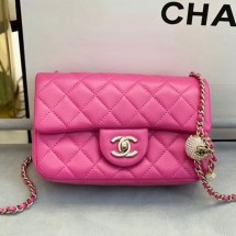 Chanel Quilted Leather Flap Bag with Crystal Ball AS1787 Pink 2020 Collection CE03776