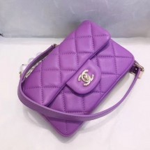 Chanel Quilted Leather Flap Waist Bag with Pearl Strap AP1122 Purple 2020 Collection CE04296