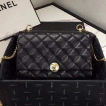 Chanel Quilted Leather Pearl Trim Medium Flap Bag AS1172 Black 2019 Collection CE01480