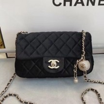 Chanel Quilted Velvet Flap Bag with Crystal Ball AS1787 Black 2020 Collection CE03970