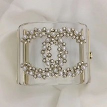 Chanel Resin Double Pearl CC Cuff Bracelet 2019 Collection CE02238