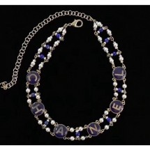 Chanel Resin Pearl Choker Necklace AB0691 White/Blue 2019 Collection CE00726