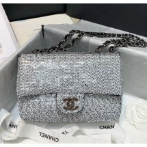Chanel Sequins & Lambskin Flap Bag AS1448 White 2020 Collection CE01634