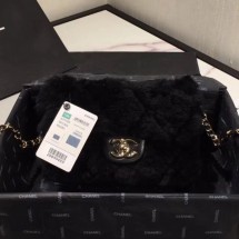 Chanel Shearling Lambskin Small Flap Bag AS1199 Black 2019 Collection CE02642