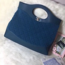 Chanel Shearling Sheepskin 31 Medium Shopping Bag AS1010 Blue 2019 Collection CE02171