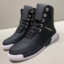 Chanel Silky Smooth Calfskin High-Top Sneakers G35079 Black 2019 Collection CE03933