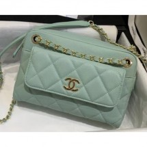 Chanel Small Camera Case Bag AS1367 Grained Calfskin Light Green 2020 CE04050