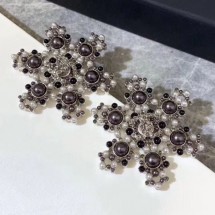 Chanel Snowflake Stud Earrings AB2208 Black 2019 Collection CE04276