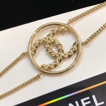 Chanel Square Crystal CC Round Bracelet Gold/Crystal White 2019 Collection CE04360