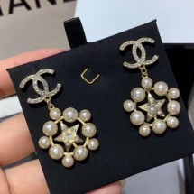 Chanel Star Pearl Short Earrings AB2335 2019 Collection CE03737