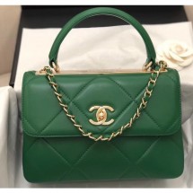 Chanel Trendy CC Maxi Small Flap with Top Handle Bag A92236 Green 2019 CE03133