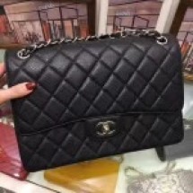 Cheap Chanel A58600 Caviar Leather Classic Jumbo Flap Bag Black 2019 TOP Collection CE02258
