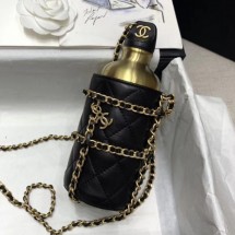 Cheap Chanel Chain and Quilted Lambskin Bottle Shaped Clutch with Chain Black 2020 Collection CE01868