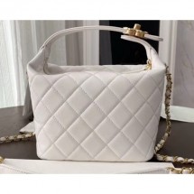 Cheap Chanel Quilted Large Hobo Clutch Bag AS1747 White 2020 CE00596