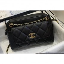 Cheap Chanel Small Camera Case Bag AS1367 Grained Calfskin Black 2020 CE01310